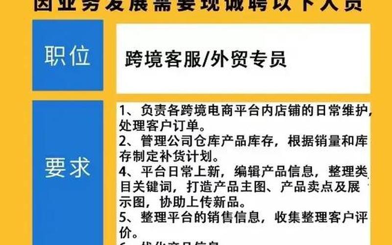 跨境电商产品上传招聘工作网上招聘跨境电商